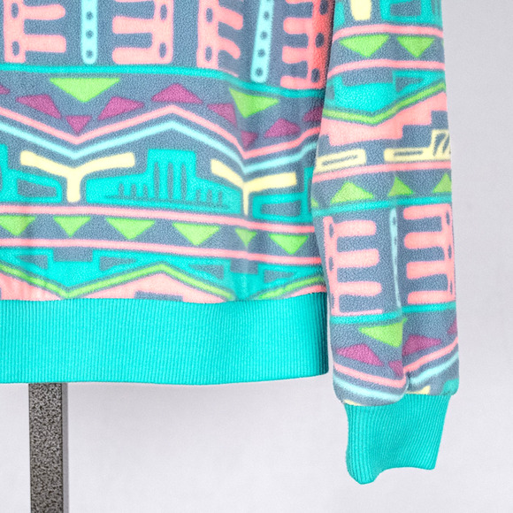 Chubbies Men's Fleece Full Zip Jacket SMALL Colorful Beachy Southwestern Aztec - Picture 5 of 6
